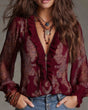 Retro Ruffle Mouw Blouse voor Vrouwen