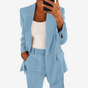 Getailleerde Blazer Set met Wijde Pijp voor Dames