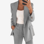 Getailleerde Blazer Set met Wijde Pijp voor Dames