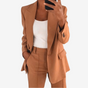Getailleerde Blazer Set met Wijde Pijp voor Dames