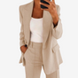 Getailleerde Blazer Set met Wijde Pijp voor Dames