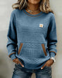 Kleurblok Ronde Hals Sweatshirt voor Dames