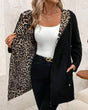 Omkeerbare Luipaardprint Hooded Coat voor Vrouwen