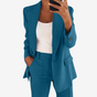 Getailleerde Blazer Set met Wijde Pijp voor Dames