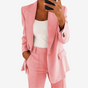 Getailleerde Blazer Set met Wijde Pijp voor Dames