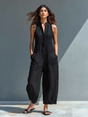 Mouwloze Jumpsuit met Knopen voor Dames