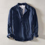 Linnen Overhemd zonder Kraag voor Heren