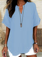 Damesblouse Met Inkeping In De Hals