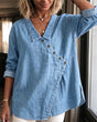 Lapel Lange Mouwen Blouse voor Vrouwen