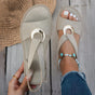 Platte Sandalen met Metalen Gesp voor Dames