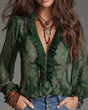Retro Ruffle Mouw Blouse voor Vrouwen