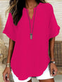 Damesblouse Met Inkeping In De Hals