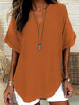 Damesblouse Met Inkeping In De Hals
