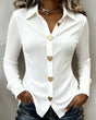 Hart Knopen Blouse voor Vrouwen