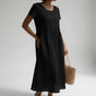 Katoenen Midi Jurk met Empire Taille voor Dames