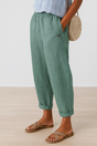 Broek van Linnenmix met Losse Pasvorm voor Dames