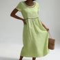 Katoenen Midi Jurk met Empire Taille voor Dames