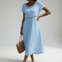 Katoenen Midi Jurk met Empire Taille voor Dames