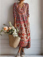 Linnen Midi Jurk met Bloemenprint voor Dames