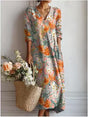 Linnen Midi Jurk met Bloemenprint voor Dames