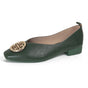 Vierkante Neus Gouden Accent Ballerina's voor Dames