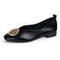 Vierkante Neus Gouden Accent Ballerina's voor Dames