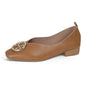 Vierkante Neus Gouden Accent Ballerina's voor Dames