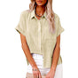 Blouse van Linnenmix met Korte Mouw voor Dames