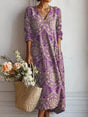 Linnen Midi Jurk met Bloemenprint voor Dames