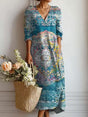 Linnen Midi Jurk met Bloemenprint voor Dames