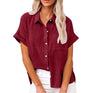 Vloeiende Blouse met Korte Mouw voor Dames