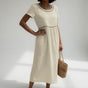 Katoenen Midi Jurk met Empire Taille voor Dames