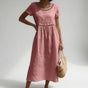 Katoenen Midi Jurk met Empire Taille voor Dames