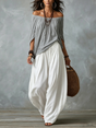 Off-Shoulder Set met Wijde Pijp voor Dames