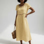 Katoenen Midi Jurk met Empire Taille voor Dames
