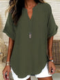 Damesblouse Met Inkeping In De Hals