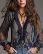 Retro Ruffle Mouw Blouse voor Vrouwen