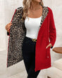 Omkeerbare Luipaardprint Hooded Coat voor Vrouwen