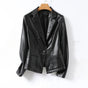Gestructureerde Leren Blazer voor Dames