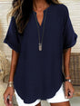 Damesblouse Met Inkeping In De Hals