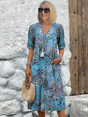 Midi Jurk met Abstracte Print voor Dames