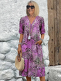 Midi Jurk met Abstracte Print voor Dames