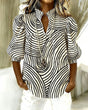 Gestreepte Blouse Met Pofmouwen Voor Dames