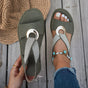 Platte Sandalen met Metalen Gesp voor Dames