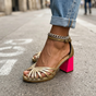 Sandalen met Open Neus en Blokhak voor Dames