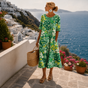 Elegante Midi Jurk met Bloemenprint voor Dames