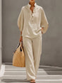 Relaxte Co-Ord Set met Wijde Pijp voor Dames