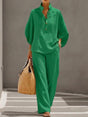 Relaxte Co-Ord Set met Wijde Pijp voor Dames