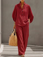 Relaxte Co-Ord Set met Wijde Pijp voor Dames