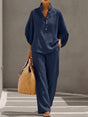 Relaxte Co-Ord Set met Wijde Pijp voor Dames